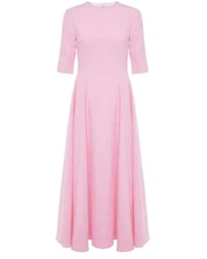 Emilia Wickstead Georgie Wool Midi Dress - Pink