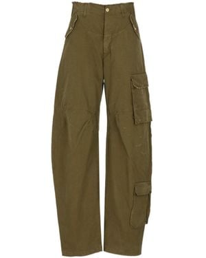 DARKPARK Distressed Wide Leg Cargo Jeans - Green