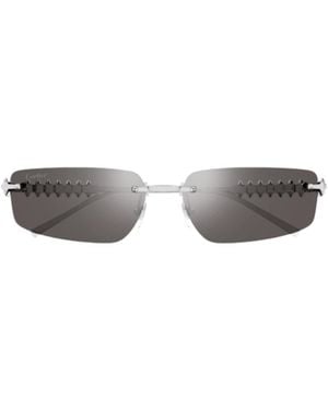 Cartier Rectangular Rimless Sunglasses - White