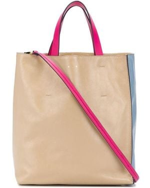Marni Soft Colour-Block Tote Bag - Pink