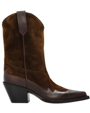 Paris Texas Pointed-Toe Ankle Boots - Brown