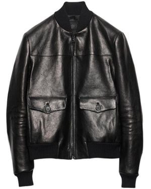 Prada Leather Bomber Jacket - Black