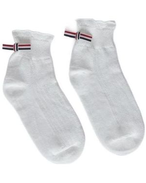 Thom Browne Rwb-Bow Ankle Socks - White
