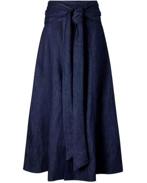 Gabriela Hearst Zivan Cotton And Linen-Blend Maxi Skirt - Blue
