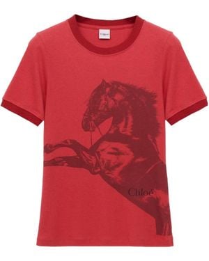 Chloé Baby Fit Logo T-Shirt - Red