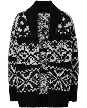 James Perse Intarsia-Knit Wool-Blend Cardigan - Black