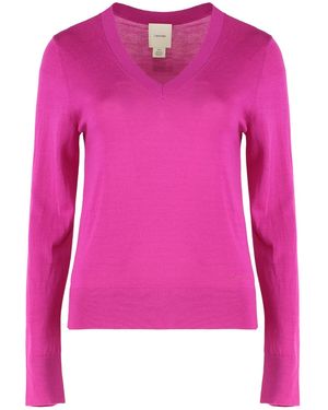 Calvin Klein V-Neck Wool Knitwear - Pink