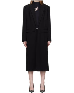 Mugler Single-Breasted Ring-Fastening Coat - Black
