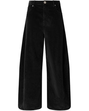 Pinko Corduroy Wide-Leg Trousers - Black