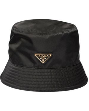 PRADA プラダ ハット 黒xピンク S 4103724N0300 PRADA バケットハット 黒とピンク S