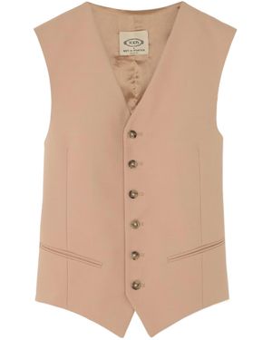 Tod's Stretch-Cotton Vest - Natural