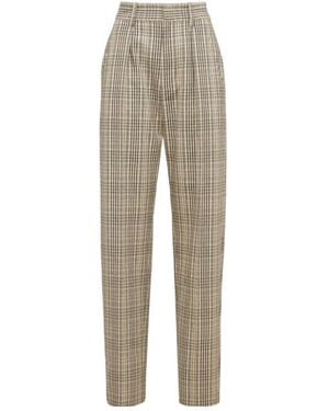Isabel Marant Miro Cotton Blend Gauze Straight Trousers - Grey