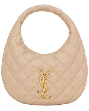 Saint Laurent Icarino Quilted Tote Bag - White