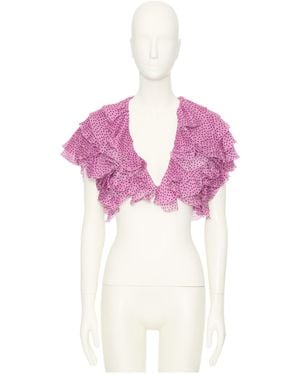 Valentino Printed Organza Top - Pink