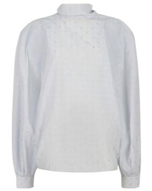 Marni Jacquard Motif Balloon Top - White