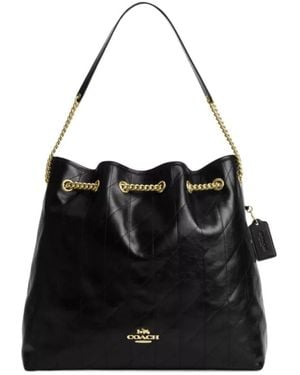COACH Evelyn Large Shoulder Bag With Quilting - Black