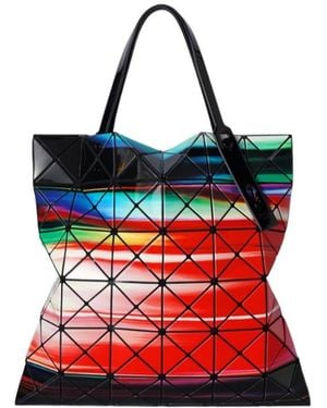 Issey Miyake Warp Geometric-Panel Tote Bag - Red