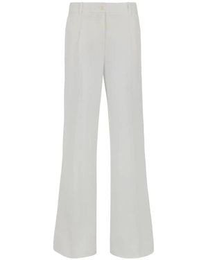 P.A.R.O.S.H. Textured Straight Trousers - Grey