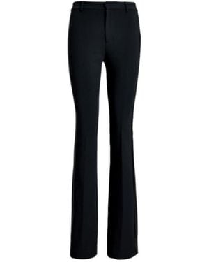 Ralph Lauren Satin-Stripe Straight Pants - Black