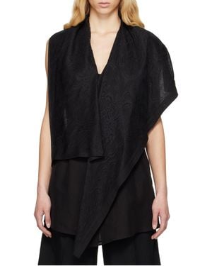 Yohji Yamamoto Draped Long Vest - Black