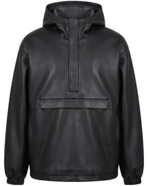 Rohe Hooded Leather Jacket - Black