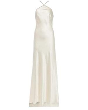 Roland Mouret Bridal Embellished Silk Satin Gown - White