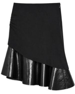 IRO Leather Ruffle Skirt - Black