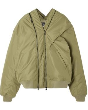 Y. Project Zip-Detailed Embroidered Padded Shell Bomber - Green