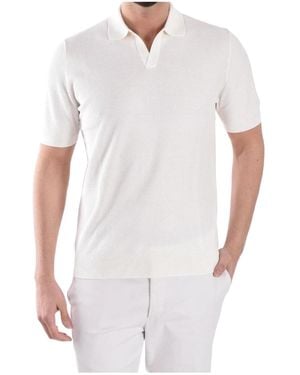 Gran Sasso Short-Sleeved Knitted Polo Shirt - White