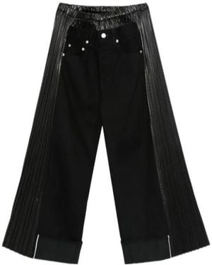 Junya Watanabe Pleated-Panel Pants - Black