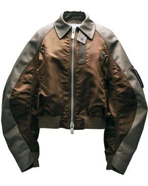 Sacai Twill Collared Zip-Up Blouson - Black