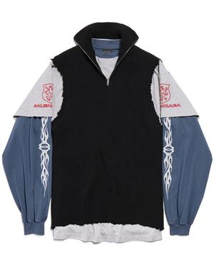 Balenciaga Hybrid Layered Jumper - Blue