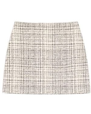 Valentino Square Tweed Miniskirt - Natural
