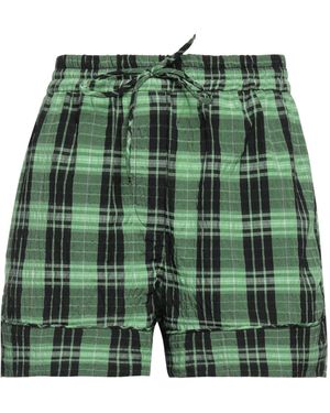 Ganni Plaid Shorts - Green