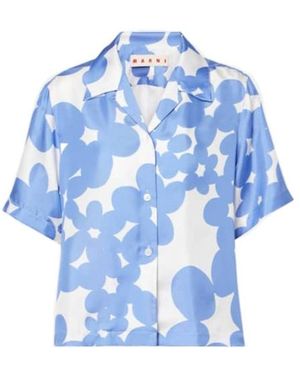 Marni Floral Silk Shirt - Blue