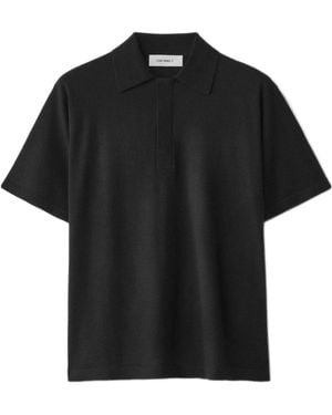 Lisa Yang Short-Sleeved Knit Polo Shirt - Black