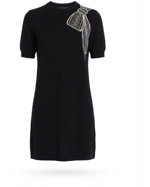 Thom Browne Bow-Embroidery Knitted Dress - Black