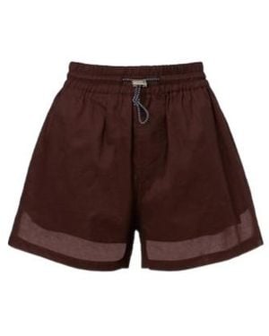 Plan C Cotton Organza Shorts - Purple