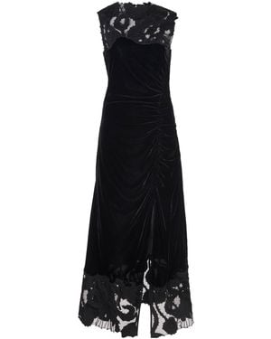 Ulla Johnson Rosaria Embroidered Ruched Dress - Black