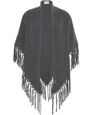 Weekend by Maxmara Fringed Wool Shawl - Gray