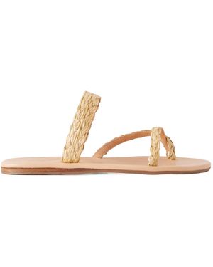 Ancient Greek Sandals Woven Thong Flat Sandals - Metallic