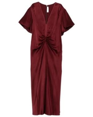 Victoria Beckham V-Neck Gathered Midi Dress