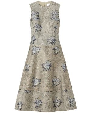 Erdem Kelsie Floral Jacquard Dress - Gray