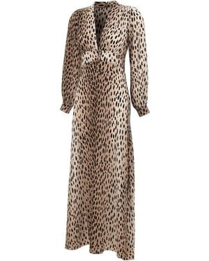 RIXO London Leopard Print Dress - Natural