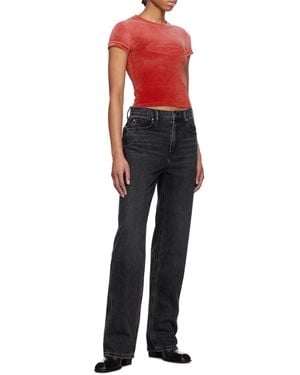 T By Alexander Wang Alexander Wang Logo Detailed Crewneck T-Shirt - Red