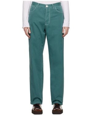 Edward Cuming Patchwork Dyed Jeans With Belt Loops - Green