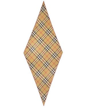 Burberry Medium Check Finished-Edge Scarf - White
