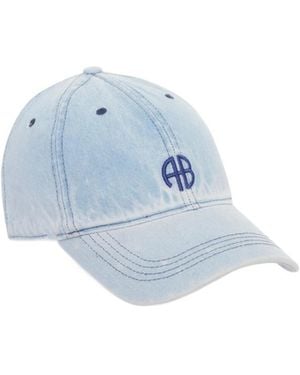 Anine Bing Jeremy Logo-Embroidered Baseball Cap Hat - Blue