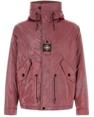 Stone Island Long-Sleeved Casual Jacket - Red