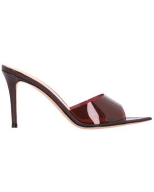 Gianvito Rossi Elle 85Mm Leather Mules - Brown